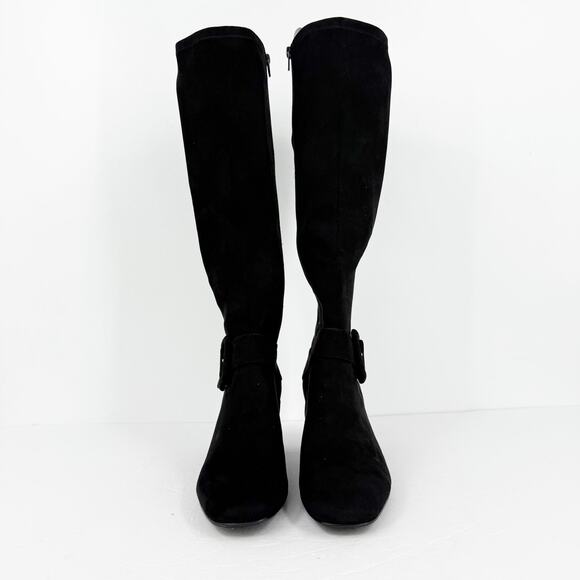 Vaneli Womens Sorina Tall Boots Size 11M Black Suede Slip On Flared Heel NIB - Picture 8 of 13